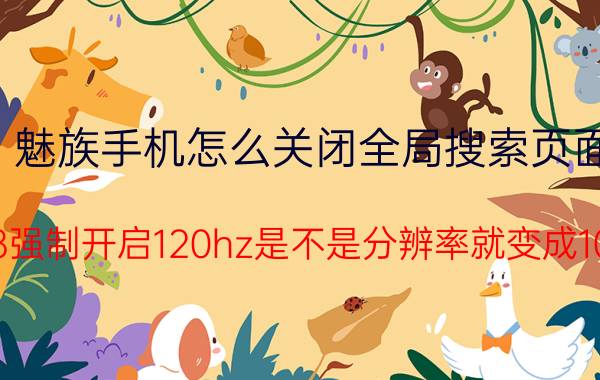 魅族手机怎么关闭全局搜索页面 魅族18强制开启120hz是不是分辨率就变成1080了？